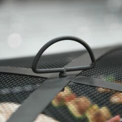 Outsunny Square Garden Fire Pit Square Table W/ Grill Shelf Poker Mesh Cover Grate 76cm -OUTSUNNY Shop Pz911517dc53012f6 d4643b69 1e11 41b7 862a 3cce2221860e