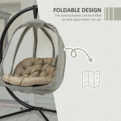 Outsunny Hanging Egg Chair Khaki -OUTSUNNY Shop Q6J88c1801c81fd3d jpg