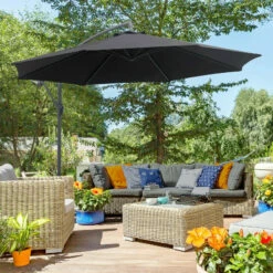 Outsunny Cantilever Banana Parasol 3m - Black -OUTSUNNY Shop QLR90f182a12c6128 jpg