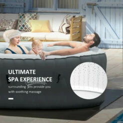 Outsunny Inflatable Hot Tub Spa Square For 4-6 People 180cm - Grey -OUTSUNNY Shop QRu88c18041c963e0 jpg