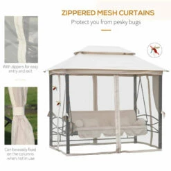 Outsunny Gazebo Swing Chair Bed - Beige 17 Outsunny Gazebo Swing Chair Bed - Beige -OUTSUNNY Shop QXKa091859ab6498d jpg