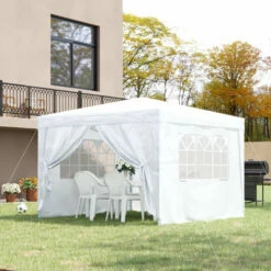 Outsunny Gazebo 2.95 M X 2.95 M - White -OUTSUNNY Shop QuG6ff185156050d4 jpg