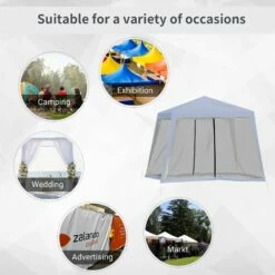 Outsunny 3 X 3 Meter Outdoor Gazebo Garden Canopy Tent Sun Shade Event Shelter With Mesh Screen Side Walls, Grey -OUTSUNNY Shop QwZ5ab17dc2415e89 ba8a1d9d 0b7d 4235 9d82 2498da24f068