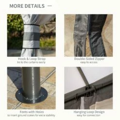 Outsunny 3.7 X 3(m) Metal Gazebo Grey -OUTSUNNY Shop RJR59017dc5300fe0 9286b935 5e5c 4361 b379 e81669426d8e