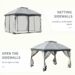 Outsunny 3.7 X 3(m) Metal Gazebo Grey -OUTSUNNY Shop RTyd4817dc5300fe0 be6a3aa4 7ec8 4ca7 83e2 9ead3f834de8
