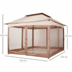Outsunny 3 X 3(m) Pop Up Gazebo With Netting And Carry Bag, Party Tent Event Shelter For Garden, Patio - Khaki -OUTSUNNY Shop RuG25917e906693ed 6c8edc75 ba9c 4ca7 91b0 89fccfc7fb8b