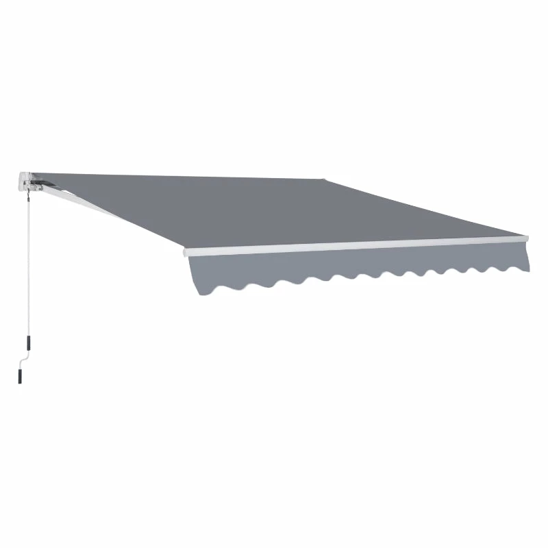 Outsunny Wall Mounted Sun Shade 2.95 X 2.5m - Grey 3 Outsunny Wall Mounted Sun Shade 2.95 X 2.5m - Grey