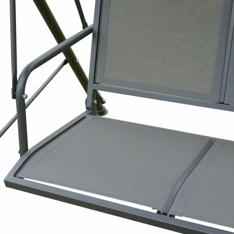 Outsunny Garden Swing 3 Seater-Grey 10 Outsunny Garden Swing 3 Seater-Grey - Image 8