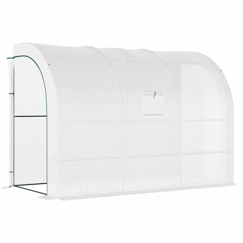 Outsunny Lean To Greenhouse 300 X 150 X 213 Cm - White 3 Outsunny Lean To Greenhouse 300 X 150 X 213 Cm - White