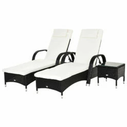 Outsunny Rattan Lounge Set With Side Table - Black -OUTSUNNY Shop SHcdaa17eecc29e65 jpg