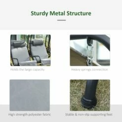 Outsunny Canopy Swing 2 Separate Relax Chairs W/ Handrails And Removable Canopy Grey -OUTSUNNY Shop SfO6b317dc265fa29