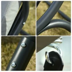 Outsunny Canopy Swing 2 Separate Relax Chairs W/ Handrails And Removable Canopy Grey -OUTSUNNY Shop Sl045517dc265fa29