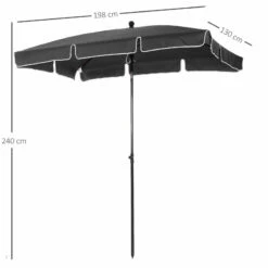 Outsunny Tilt Parasol 2m X 1/3m - Grey -OUTSUNNY Shop SyYd7517dc4421195 jpg