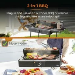 Tower Standing Electric BBQ Grill - Black -OUTSUNNY Shop T14049BMR 03