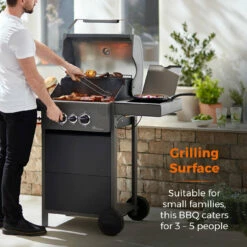 Tower Stealth 2000 Two Burner BBQ W/ Side Burner - Black -OUTSUNNY Shop T978500 04