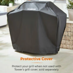 Tower Stealth 2000 Two Burner BBQ W/ Side Burner - Black -OUTSUNNY Shop T978500 11