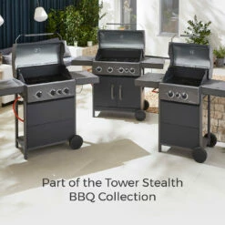 Tower Stealth 2000 Two Burner BBQ W/ Side Burner - Black -OUTSUNNY Shop T978500 13