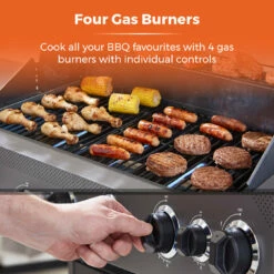 Tower Stealth 4000 Four Burner BBQ W/ Side Burner - Black 21 Tower Stealth 4000 Four Burner BBQ W/ Side Burner - Black -OUTSUNNY Shop T978502 03