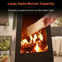 Tower Obelisk Wood Burner - Black -OUTSUNNY Shop T978509 03