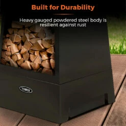 Tower Obelisk Wood Burner - Black -OUTSUNNY Shop T978509 07