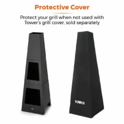 Tower Obelisk Wood Burner - Black -OUTSUNNY Shop T978509 08