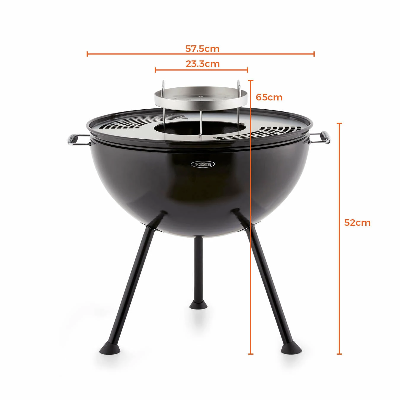Tower Sphere BBQ Pit 'N' Grill - Black 11 Tower Sphere BBQ Pit 'N' Grill - Black - Image 9