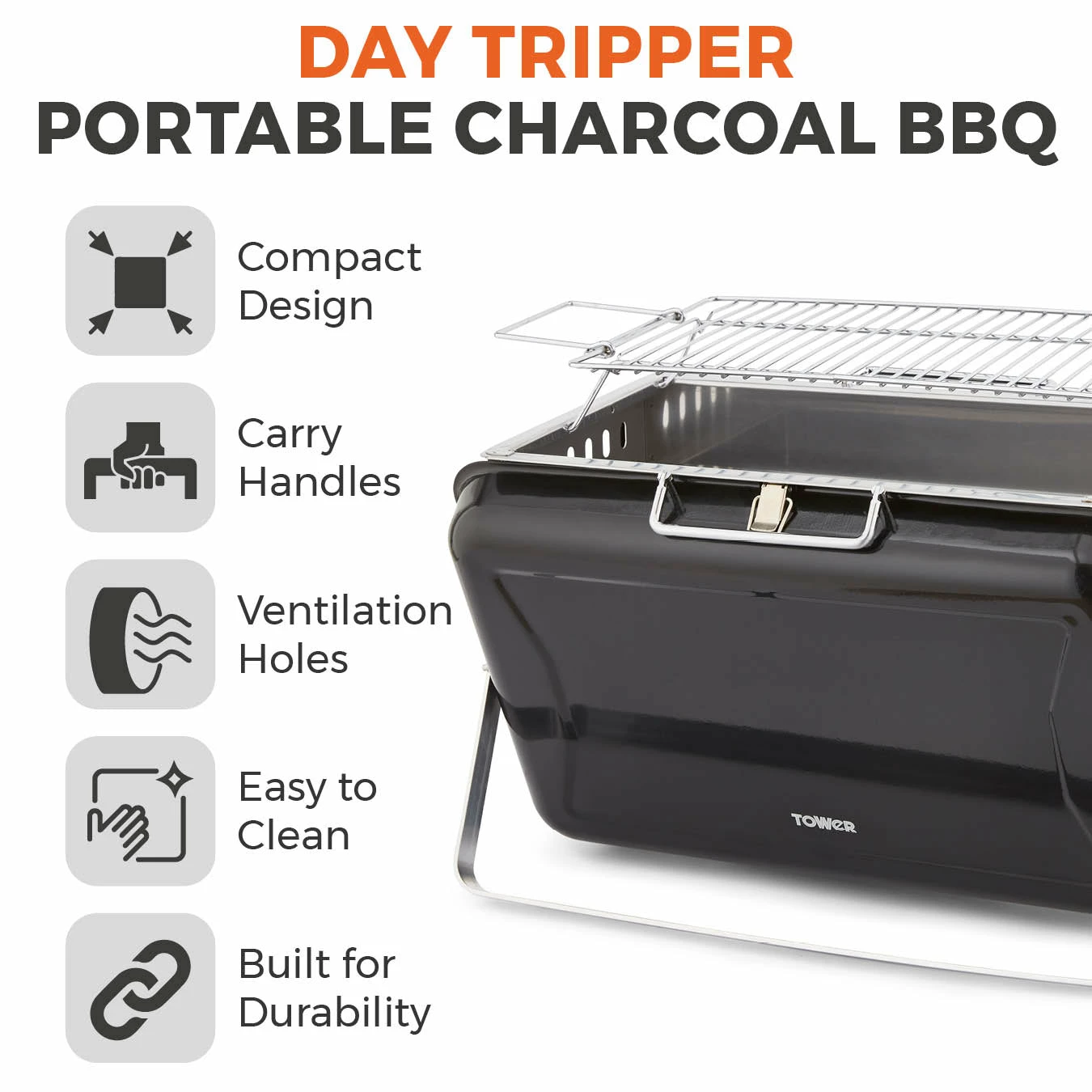 Tower BBQ Day Tripper - Black 4 Tower BBQ Day Tripper - Black - Image 2