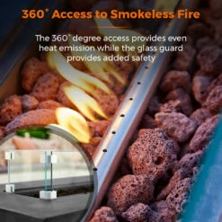 Tower Magna Rectangular Gas Fire Pit Tall - Grey -OUTSUNNY Shop T978529 06