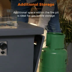 Tower Magna Rectangular Gas Fire Pit Tall - Grey -OUTSUNNY Shop T978529 08