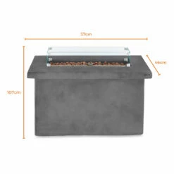 Tower Magna Rectangular Gas Fire Pit Tall - Grey -OUTSUNNY Shop T978529 11