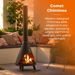 Tower Comet Chiminea Wood Burner - Black -OUTSUNNY Shop T978538 03