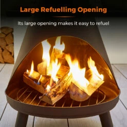 Tower Comet Chiminea Wood Burner - Black -OUTSUNNY Shop T978538 05