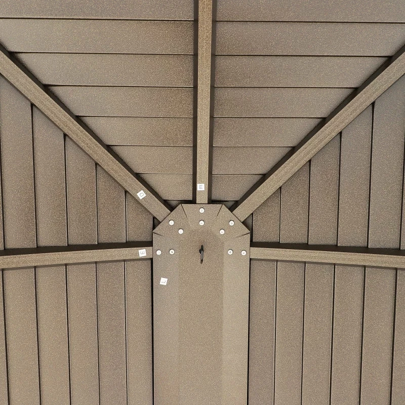 Outsunny Hardtop Gazebo With Curtains 3 X 4m - Brown 11 Outsunny Hardtop Gazebo With Curtains 3 X 4m - Brown - Image 9