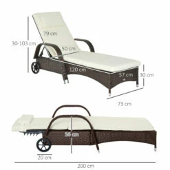 Outsunny Rattan Sun Lounger - Brown -OUTSUNNY Shop TnAa12180ae19d075 jpg