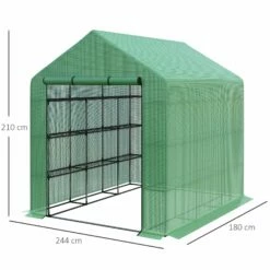 Outsunny Poly Tunnel Wallk-in Greenhouse Cover Shelves Garden Plant House 8ft X 6ft X 7ft -OUTSUNNY Shop UGMa1217edc60a6b4