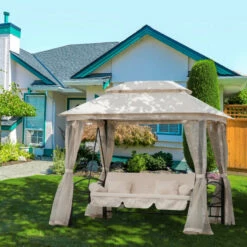 Outsunny Gazebo Swing Chair Bed - Beige 25 Outsunny Gazebo Swing Chair Bed - Beige -OUTSUNNY Shop Udu90f1859ab65c84 jpg