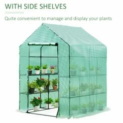 Outsunny 143x143x195 Cm Walk In Greenhouse With Shelves-Dark Green -OUTSUNNY Shop UmRb1017ee2cf01af