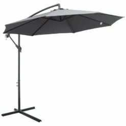 Outsunny Garden Banana Parasol With Cantilever Umbrella 3m - Grey