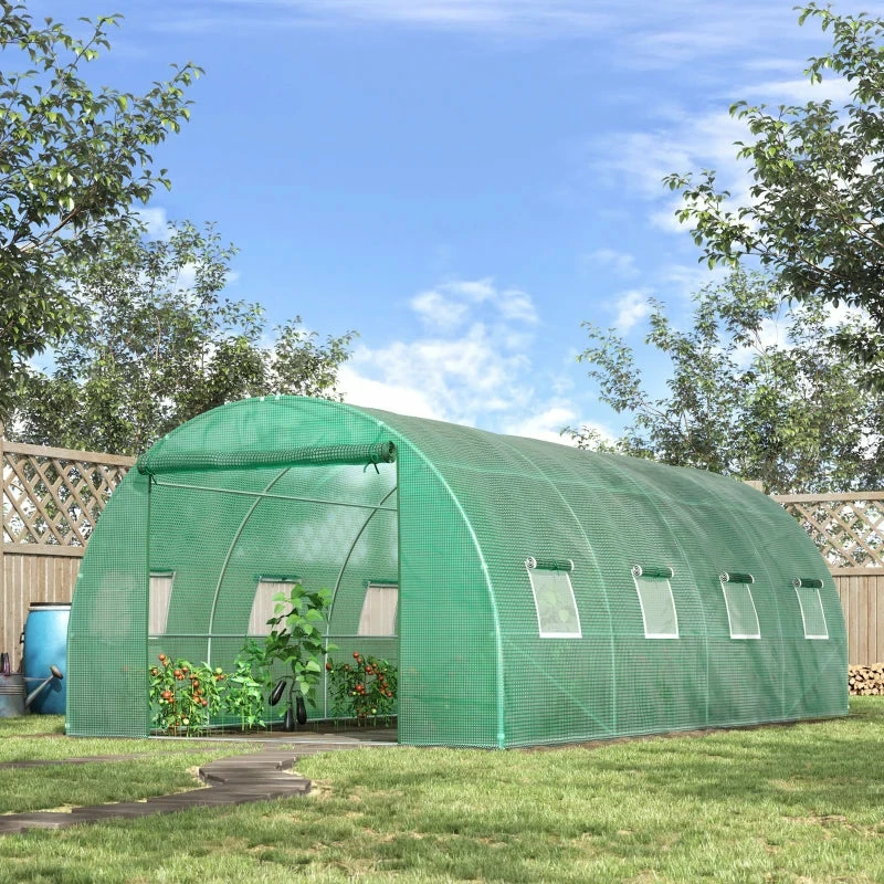 Outsunny Greenhouse Tunnel 6 X 3 M - Green 4 Outsunny Greenhouse Tunnel 6 X 3 M - Green - Image 2