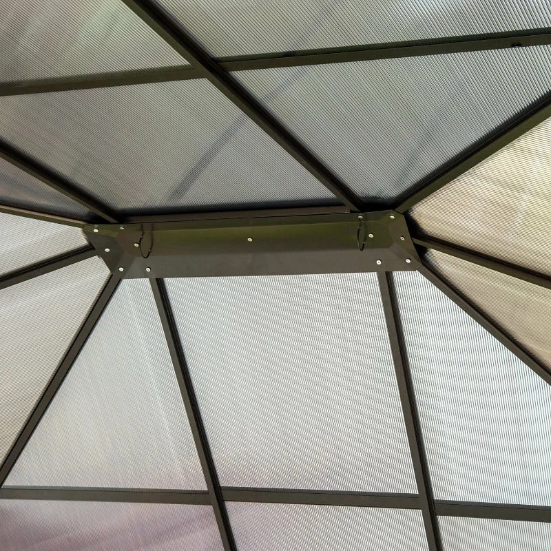 Outsunny Hardtop Gazebo 3.6m X 3m - Brown 12 Outsunny Hardtop Gazebo 3.6m X 3m - Brown - Image 10
