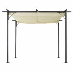 Outsunny Outdoor Metal Pergola With Retractable Awning Canopy 3x3m - Beige -OUTSUNNY Shop WxL3d618379073ae7 jpg