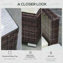 Outsunny Rattan Sofa Set With Chez Lounge And Coffee Table - Brown -OUTSUNNY Shop Xtxb101863a7161b9 jpg