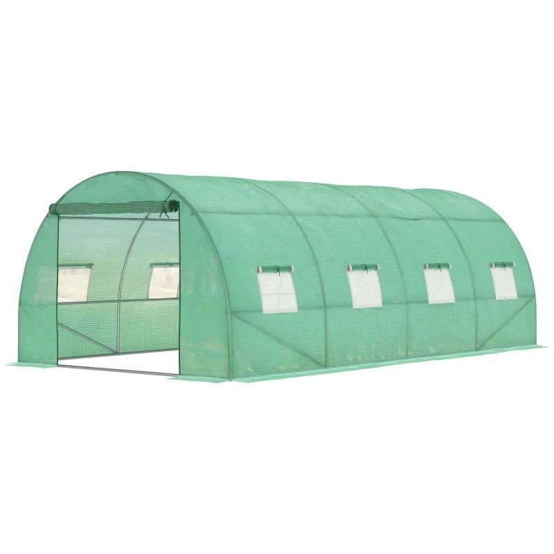 Outsunny Greenhouse Tunnel 6 X 3 M - Green 3 Outsunny Greenhouse Tunnel 6 X 3 M - Green