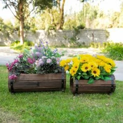 Outsunny 2PCs Wooden Flower Plant Pot 19 Outsunny 2PCs Wooden Flower Plant Pot -OUTSUNNY Shop Yn26ff17ee2cf0709 eae2a73f d128 41d3 b0d7 98926f2cfbaf