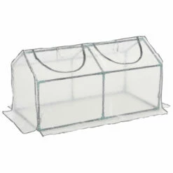 Outsunny Mini Greenhouse With 2 Windows, Plant Flower Herbs Growing, PE, 120 X 61 X 61cm