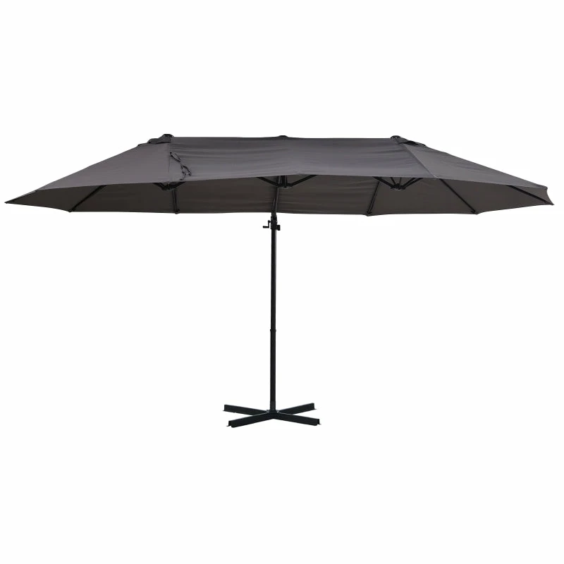 Outsunny Double Parasol 4.6m - Grey 12 Outsunny Double Parasol 4.6m - Grey - Image 10