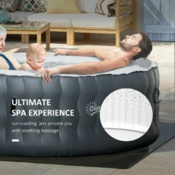 Outsunny Round Hot Tub 4 Person, Light Grey -OUTSUNNY Shop ZI888c18041c96579 jpg