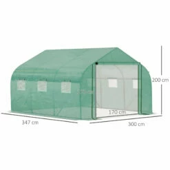 Outsunny Greenhouse Polytunnel 3.5x3x2m - Green -OUTSUNNY Shop ZLPa1217e9e3986dd jpg
