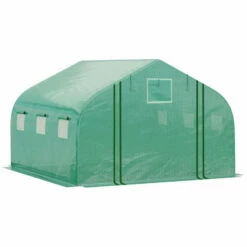 Outsunny Greenhouse Polytunnel 4.47x3x2m - Green