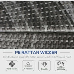 Outsunny Garden Daybed With Cushions - Grey With Blue Cushions -OUTSUNNY Shop Zcn9161803be56c95 jpg